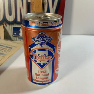 LOT 180: Philadelphia Phillies Memorabilia Including, Cards, Cap, Coke Can, Ryan Howard Bobble Head, Sign and Ephemera