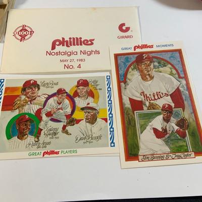 LOT 180: Philadelphia Phillies Memorabilia Including, Cards, Cap, Coke Can, Ryan Howard Bobble Head, Sign and Ephemera