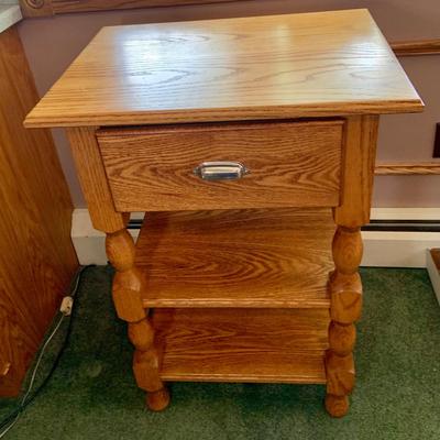 LOT 182: Wood Two(2) Shelf Side Table with Drawer.