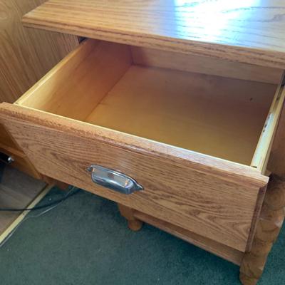LOT 182: Wood Two(2) Shelf Side Table with Drawer.