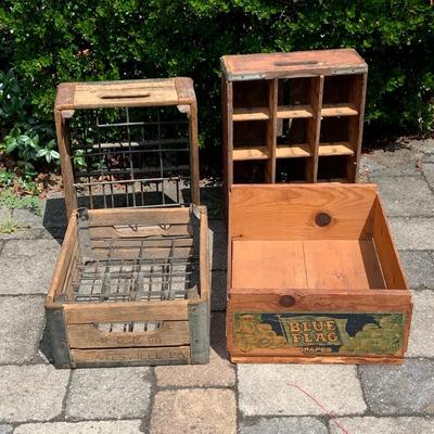 LOT 185: Vintage Wood Crates