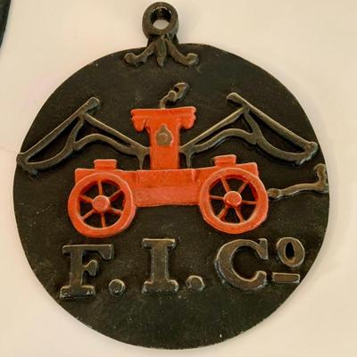 LOT 187: Antique/Vintage Cast Iron/ Aluminum Fireman Plaques
