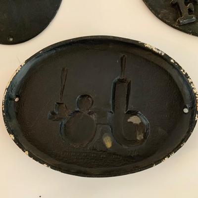 LOT 187: Antique/Vintage Cast Iron/ Aluminum Fireman Plaques