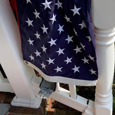 LOT 188: Assortment American Flags and Eagle Top Flag Poles