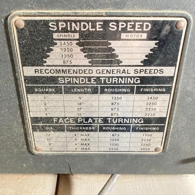 LOT 218: Sears Craftsman 12 Inch Wood Lathe, Central Machinery Copy Lathe Attachment P-37945, Work Bench, Wood Crafting Tools,...