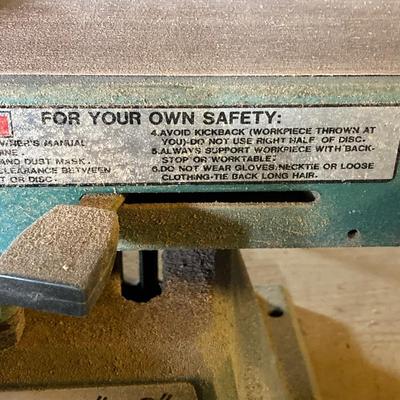 LOT 219: Grizzly Belt and Disc Sander Model G1020 with Work Bench