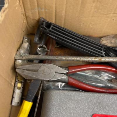 Box of Tools; Hammer, Glass Cutter 