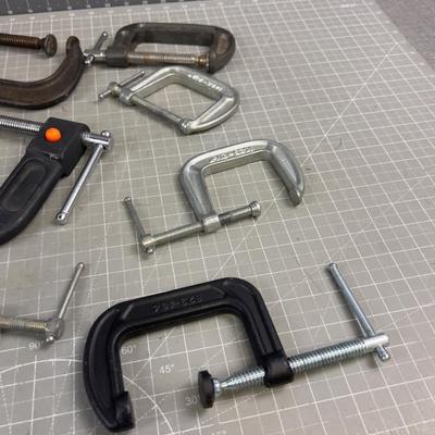Mixed lot of C Clamps (7 Total) 