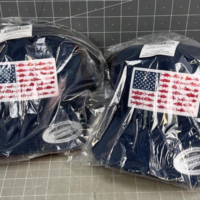 (2) Columbia NEW Fish Flag Snap Back 