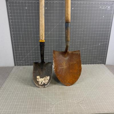 Pair Round Nose Shovels