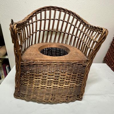Lot 332 Antique wicker potty chair