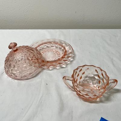 Lot 355 Pink Depression Glass
