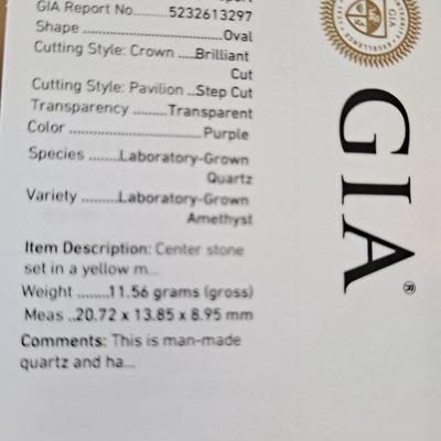 GIA CERTIFIED LAB GROWN AMETHYST