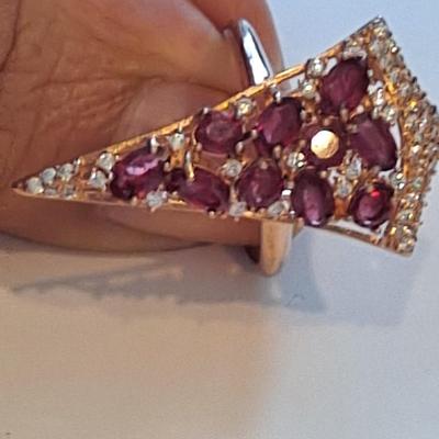 IGI CERTIFIED Natural ruby pizza ring!