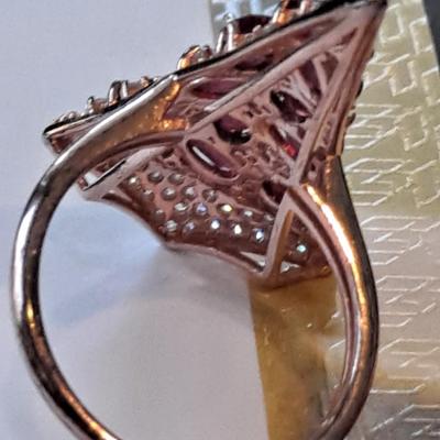 IGI CERTIFIED Natural ruby pizza ring!