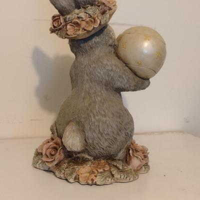 Resin Rabbit Figure with Egg Trinket Box