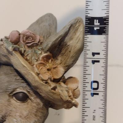 Resin Rabbit Figure with Egg Trinket Box