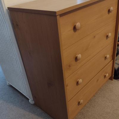 Wood Finish Chest of Drawers- Approx 27 3/4" Wide, 15 3/4" Deep, 32 1/4" Tall (Choice A- Main Floor)