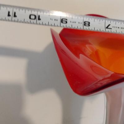 Colorful Art Glass Trumpet Vase- Approx 14 1/4" Tall