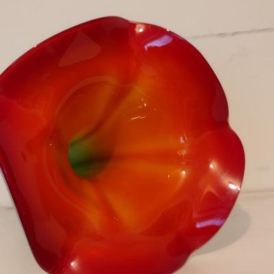 Colorful Art Glass Trumpet Vase- Approx 14 1/4" Tall