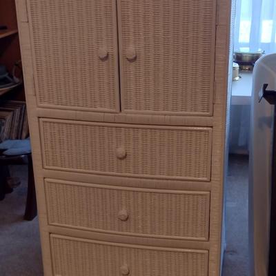 Wicker Armoire/Storage Cabinet- Approx 49 3/4" Tall