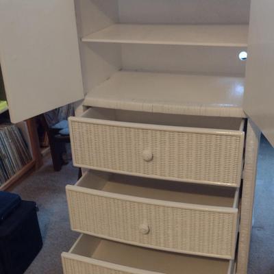 Wicker Armoire/Storage Cabinet- Approx 49 3/4" Tall