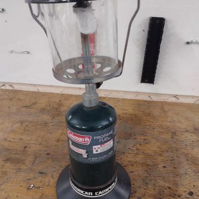 Coleman Propane Lantern Attachment with Gas Can and Base