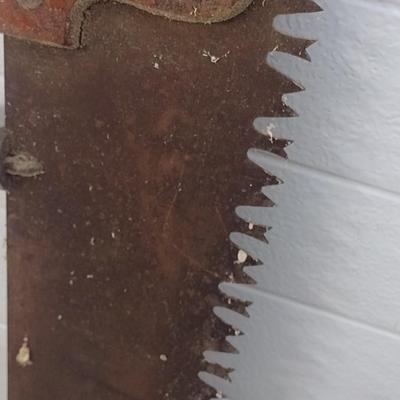 Vintage Warranted Superior Crosscut Saw and Unmarked Hand Saw