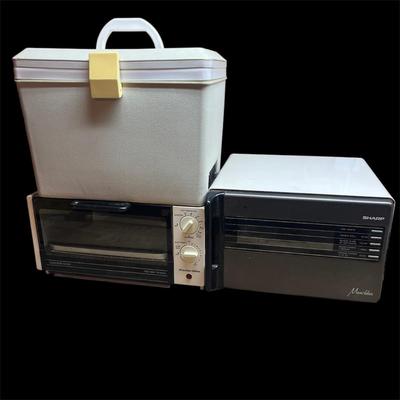 Sharp Microwave, Proctor Silex Toaster Oven & Executive Mini Refrigerator (SRC-MG)