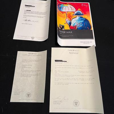 “Angel With Sun On Blends” By Peter Max - Signed W/COA (H-RG)
