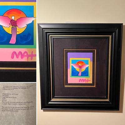 “Angel With Sun On Blends” By Peter Max - Signed W/COA (H-RG)