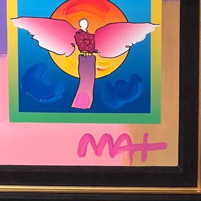 “Angel With Sun On Blends” By Peter Max - Signed W/COA (H-RG)
