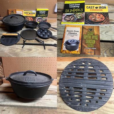 Cast Iron Red Stone Dutch Oven & More Cast Iron Skillets (SRC-MG)