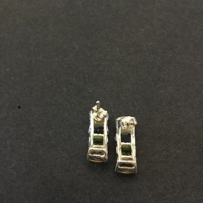 Beautiful vintage silver plated multicolor crystal earrings
