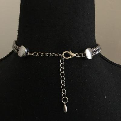 Beautiful faux turquoise, dragonfly, pendant, double snake chain