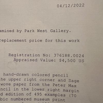 “Geometric Profile & Sailboat” By Peter Max Inc. COA & Signed (FE-RG)