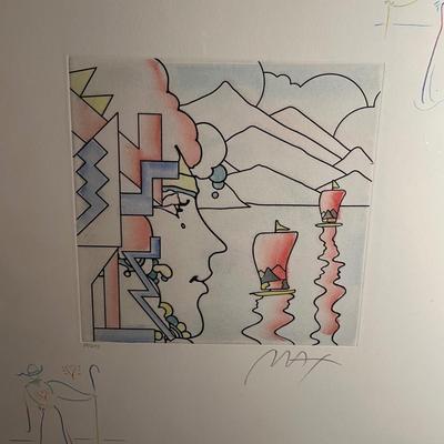 “Geometric Profile & Sailboat” By Peter Max Inc. COA & Signed (FE-RG)