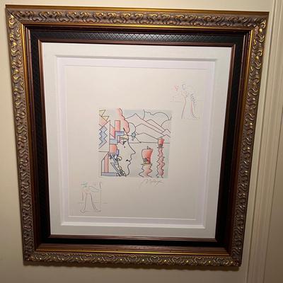 “Geometric Profile & Sailboat” By Peter Max Inc. COA & Signed (FE-RG)