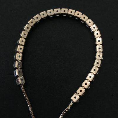 Beautiful rose, gold, toned, crystal slider bracelet