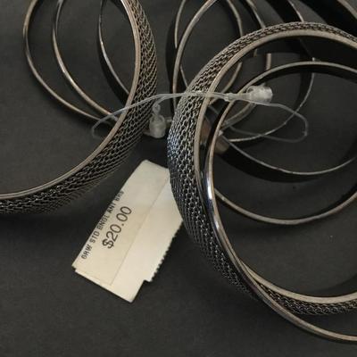 Gun metal, gray bangle, bracelets,