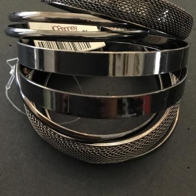 Gun metal, gray bangle, bracelets,