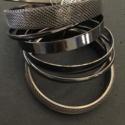 Gun metal, gray bangle, bracelets,