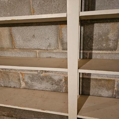 Five White Wood Shelving Units & More (SRB-JS)