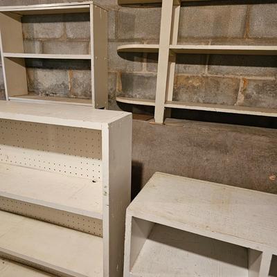 Five White Wood Shelving Units & More (SRB-JS)