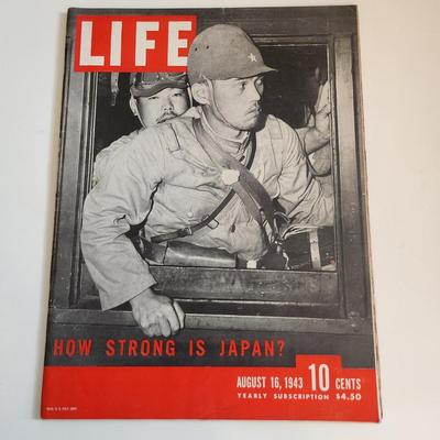 Sale Photo Thumbnail #266: This auction lot is for a Life Magazine - August 15, 1943 Edition.  In very good condition.  This issue has some amazing advertising, war and wartime living pages.  History in your hand.