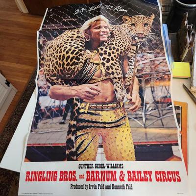 Sale Photo Thumbnail #275: This auction lot is for a 1980 Ringling and Barnum and Baily Circus Program with Poster.  This fun circus souvenir is chocked full of photos and stories of the Greatest Show on Earth. This booklet holds a very framable copy of a poster of wild animal tame