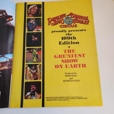 Sale Photo Thumbnail #273: This auction lot is for a 1980 Ringling and Barnum and Baily Circus Program with Poster.  This fun circus souvenir is chocked full of photos and stories of the Greatest Show on Earth. This booklet holds a very framable copy of a poster of wild animal tame