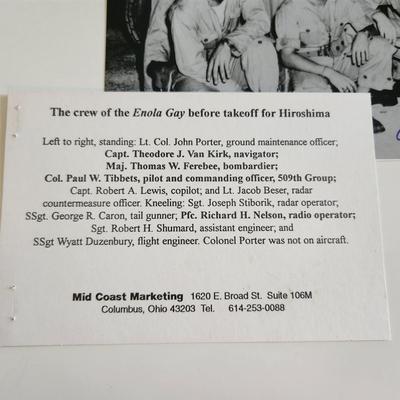 Sale Photo Thumbnail #295: This auction lot is for a Photograph and Autograph of Col. Paul Winfield Tibbets, Pilot of the Enola Gay Aircraft.  Paul Warfield Tibbets Jr. was a brigadier general in the United States Air Force. He is best known as the aircraft captain who flew the B-2