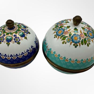 Steinböck Hand-Painted Austrian Enamel Trinket Dishes