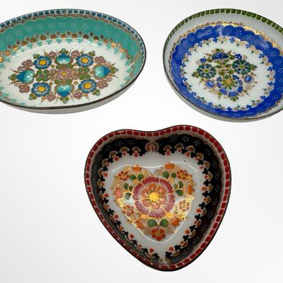 Steinböck Hand-Painted Austrian Enamel Trinket Dishes